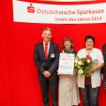 Übergabe der Urkunde - <b>Verein des Jahres 2014 - Sparkasse Dresden</b>