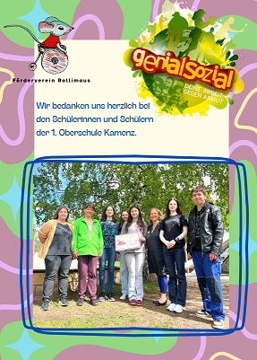  - 1. oberschule kamenz sammelt via genial sozial erneut spende für uns!